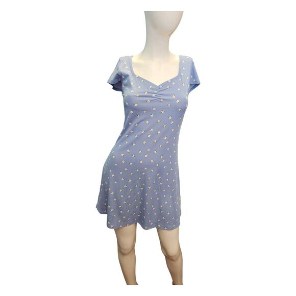 No Boundaries Dresses & Skirts - Blue Floral Short Sleeve A-Line Dress